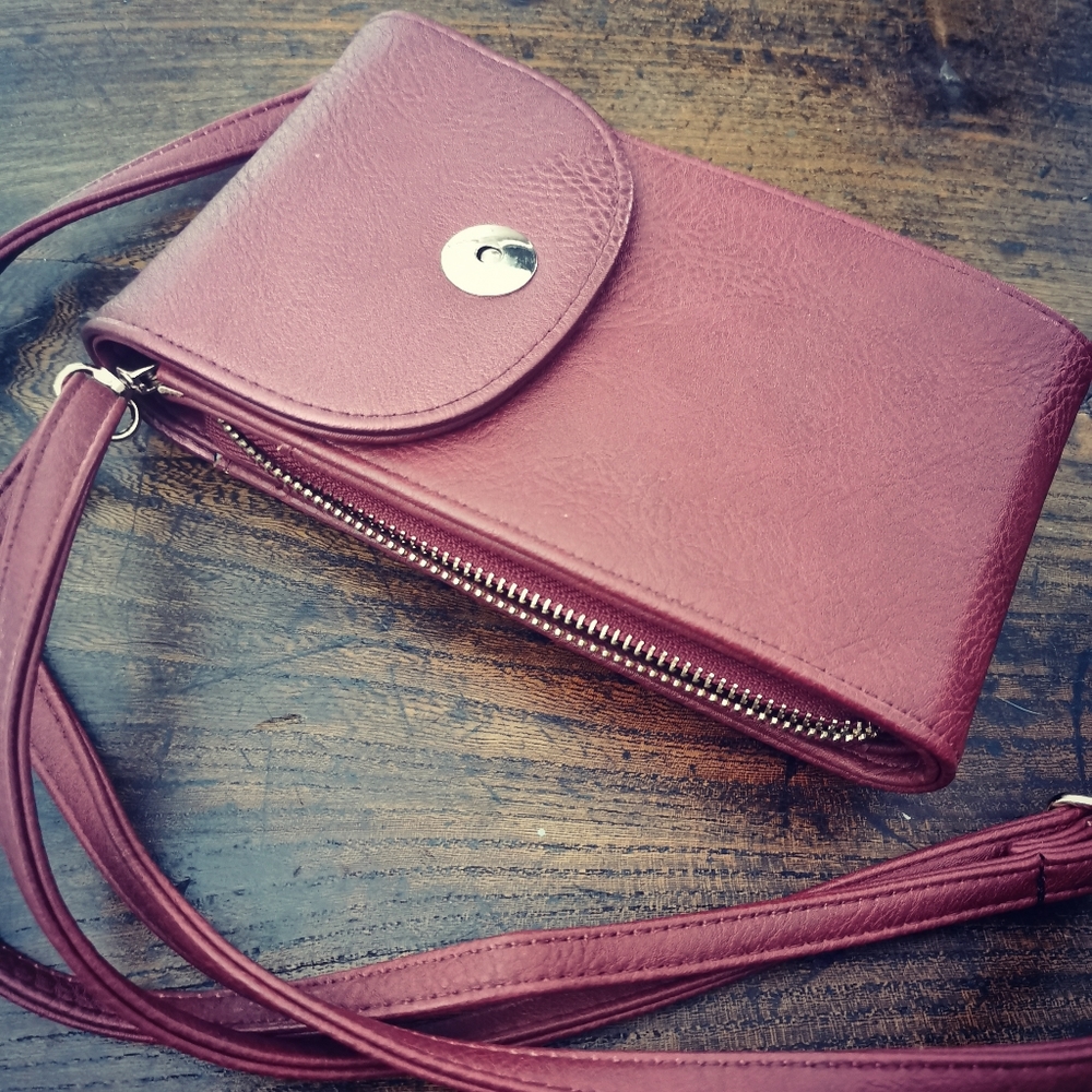 Crossbody Purse Burgundy/ Berry